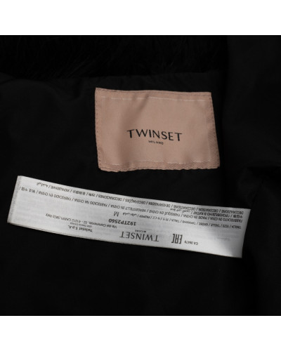 Twinset Ubranie kamizelka czarna futrzana