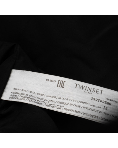 Twinset Ubranie kamizelka czarna futrzana