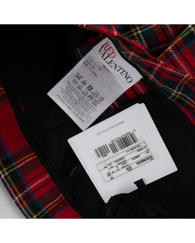 Red Valentino Ubranie czerwone spodnie w kratkę