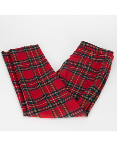 Red Valentino Ubranie czerwone spodnie w kratkę