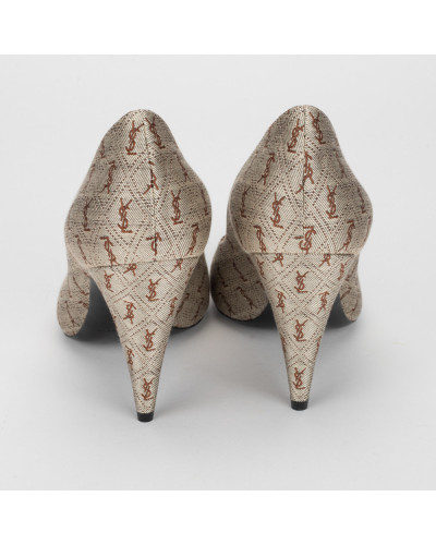 Saint Laurent  Szpilki brazowe w monogram