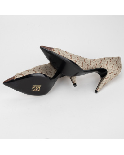 Saint Laurent  Szpilki brazowe w monogram