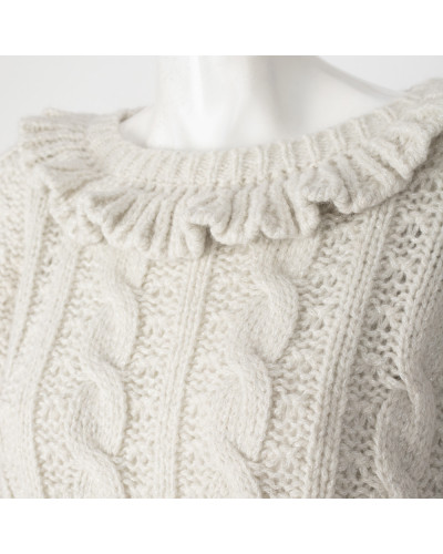 Love Shack Fancy  Sweter we srebrna nitka