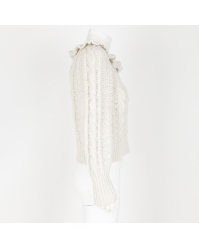 Love Shack Fancy  Sweter we srebrna nitka