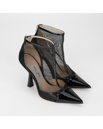 Jimmy Choo Buty czarne buty na obcasie z siateczką
