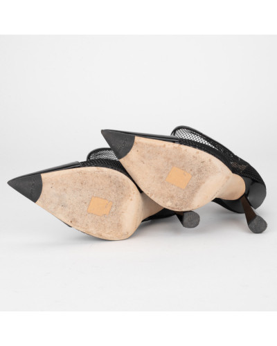 Jimmy Choo Buty czarne buty na obcasie z siateczką