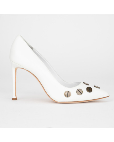 Manolo Blahnik  Szpilki białe panunzia