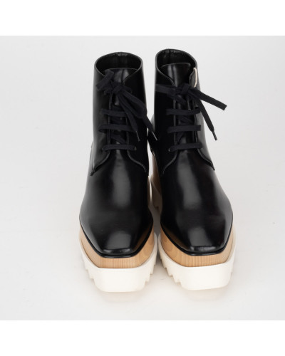 Stella McCartney Botki czarne na koturnie