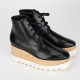 Stella McCartney Botki czarne na koturnie