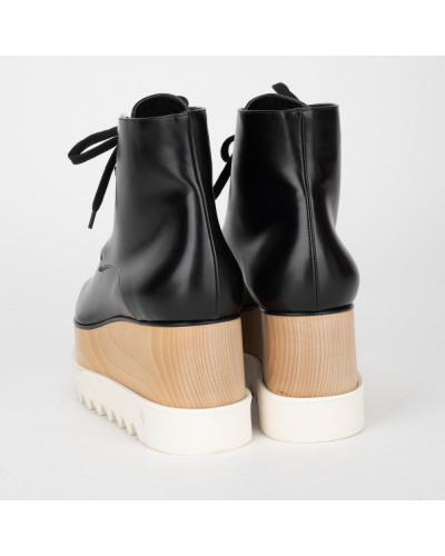 Stella McCartney Botki czarne na koturnie