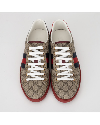 Gucci Buty sportowe w monogram czerwona podeszwa