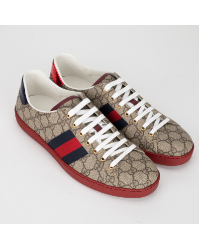 Gucci Buty sportowe w monogram czerwona podeszwa