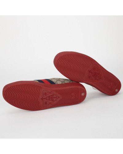 Gucci Buty sportowe w monogram czerwona podeszwa