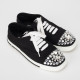 Miu Miu Buty czarne sportowe buty z krysztalkami