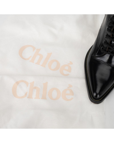 Chloe lakierowane sznurowane botki