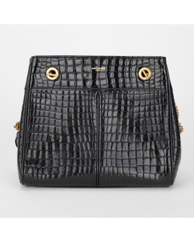 Saint Laurent  Torebka czarna krokodyl