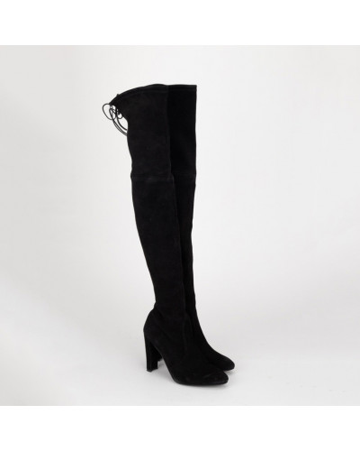 Stuart Weitzman Kozaki czarne zamszowe