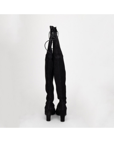 Stuart Weitzman Kozaki czarne zamszowe