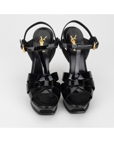 Saint Laurent  Szpilki czrane lakierowane Tribute