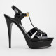 Saint Laurent  Szpilki czrane lakierowane Tribute