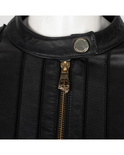 Versace Skóra czrana z siatką