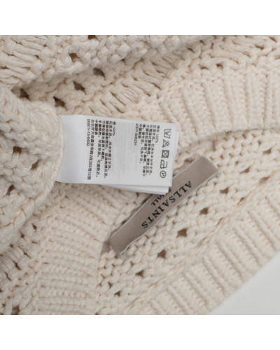 All Saints Sweter biały ażurowy