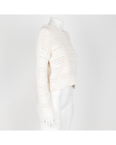 All Saints Sweter biały ażurowy