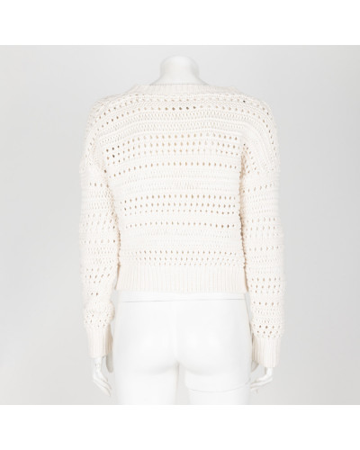 All Saints Sweter biały ażurowy