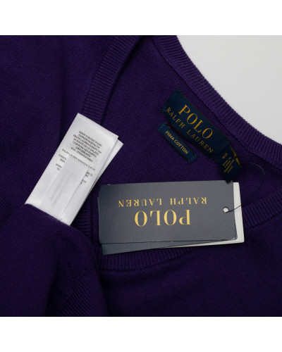 Ralph Lauren Mężczyzna fioletowy sweter w serek