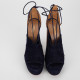 Aquazzura Sandały granatowe zamszowe