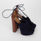 Aquazzura Sandały granatowe zamszowe