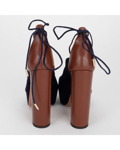 Aquazzura Sandały granatowe zamszowe