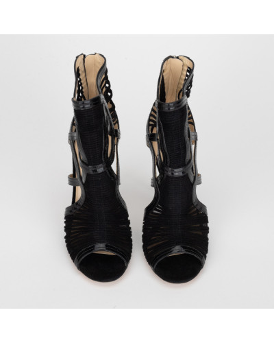 Jimmy Choo Szpilki czrane lakierowane za kostkę