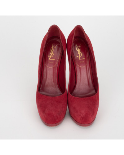 Saint Laurent  Szpilki bordowe zamszowe szpilki