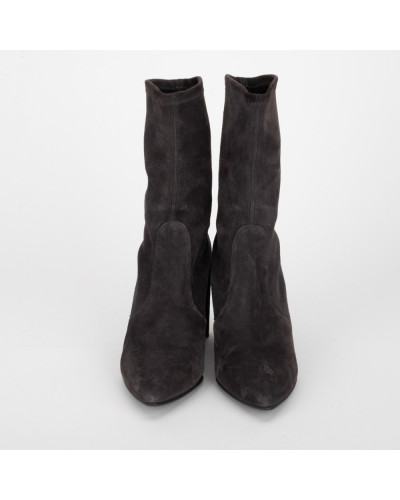 Stuart Weitzman Botki zamszowe grafitowe