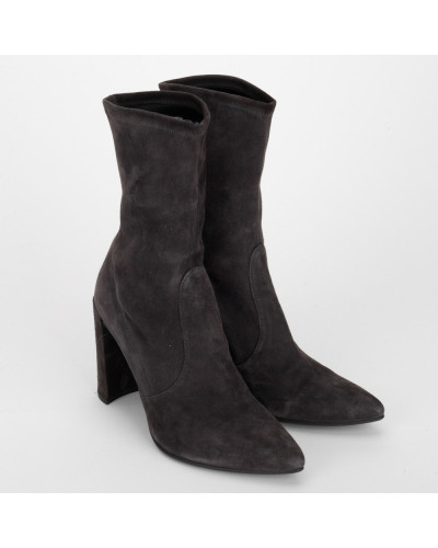 Stuart Weitzman Botki zamszowe grafitowe