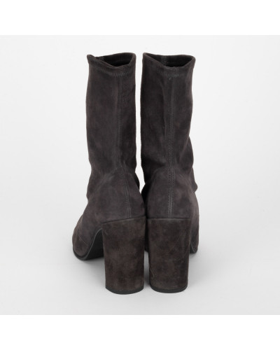 Stuart Weitzman Botki zamszowe grafitowe