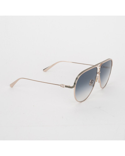 Dior Okulary srebrne pilotki cieniowane szkła + wymienne