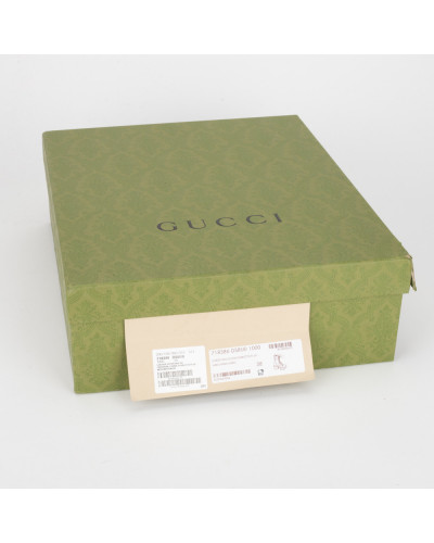 Gucci Botki czarne w logo na obcasie