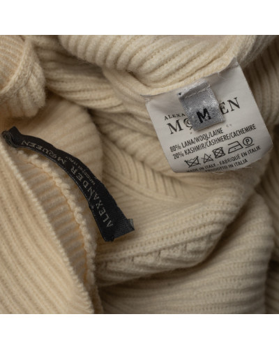 Alexander McQueen Sweter kremowy wełniany