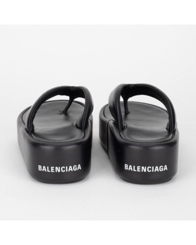 Balenciaga Klapki czarne japonki na platformie