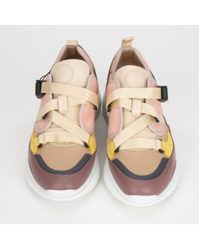 Chloe Buty sportowe różowe sneakersy z klamrami