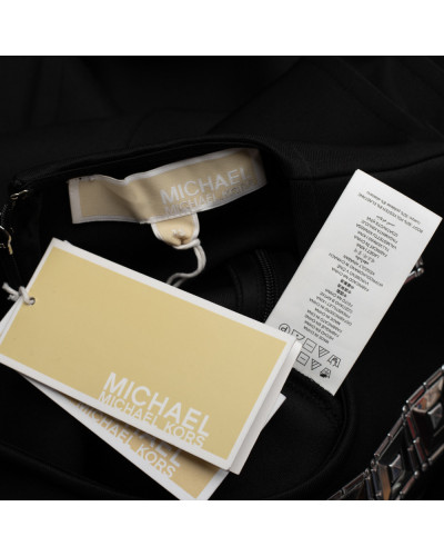 Michael Kors Sukienka czarna ze srebrnymi elementami