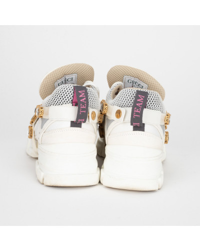 Gucci Buty sportowe białe z kryształkami