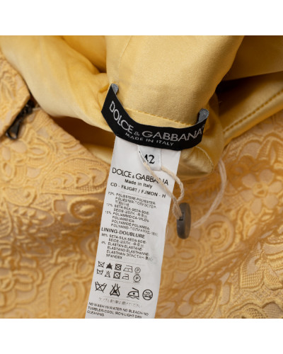 Dolce & Gabbana Sukienka żółta żakardowa