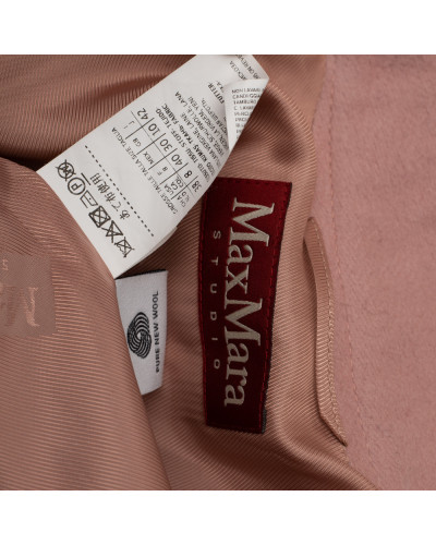 Max Mara Płaszcz rozowy ze stojącym kołnierzem