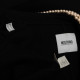 Moschino Płaszcz czarny z perełkami na kołnierzu