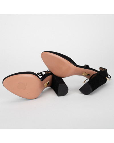 Aquazzura Szpilki czarne zamszowe