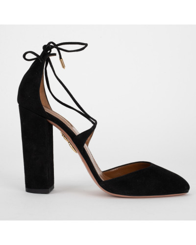Aquazzura Szpilki czarne zamszowe
