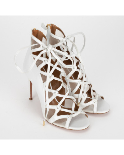 Aquazzura Szpilki sandały perłowe
